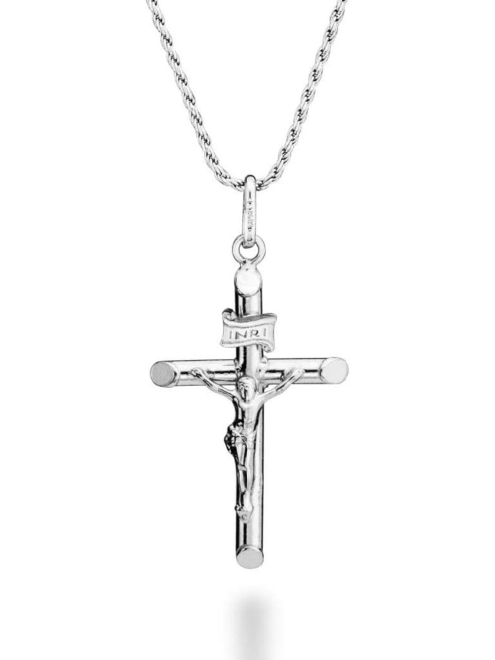Sterling Silver 925 Crucifix Necklace for Men & Women - Italian Design, Elegant